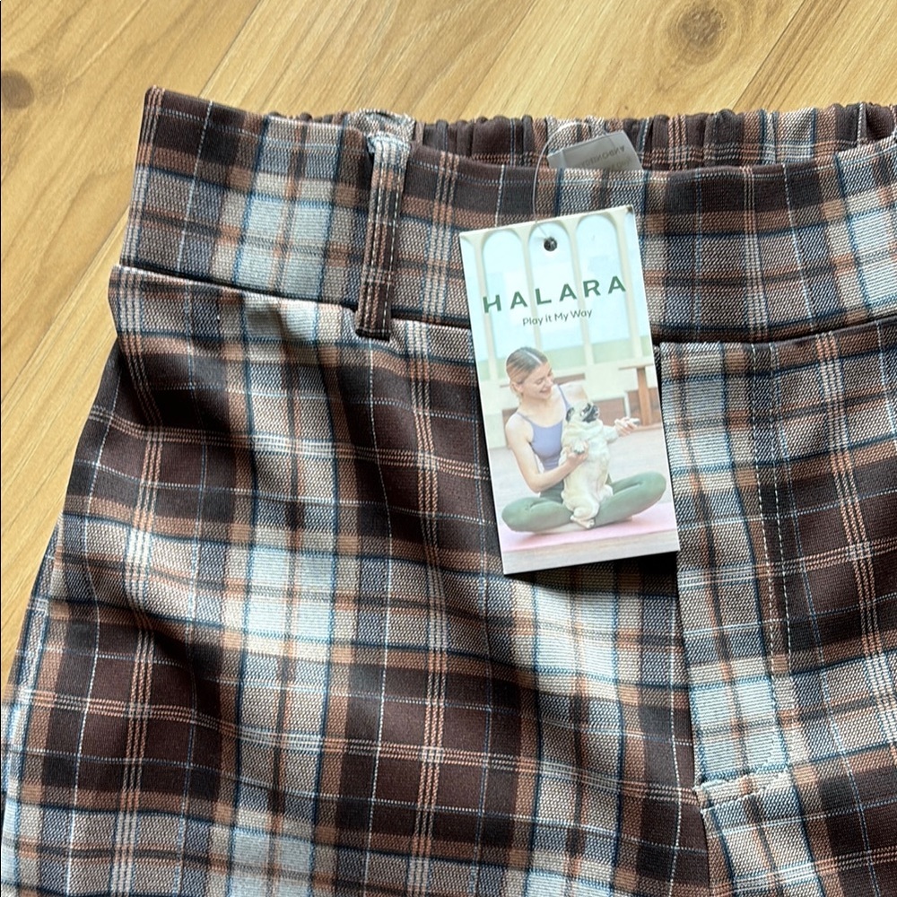 HALARA Brown and Cream Plaid Pants - Picture 2 of 7